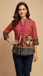 Zinora Geometric Print Women Multicolor Top - Image 6