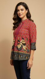 Zinora Geometric Print Women Multicolor Top - Image 2