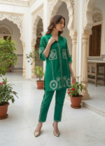 Zinora Red Embroidered Kurti Pant Co-ord Set for Women - Image 12