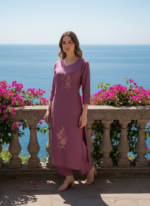 Zinora Women Embroidered Kurti Pant Set - Image 4