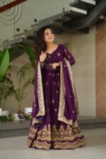 Premium Designer Gown with Dupatta | Zari Embroidery Party Wear – Zinora - Image 11