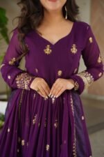 Premium Designer Gown with Dupatta | Zari Embroidery Party Wear – Zinora - Image 9