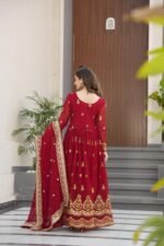 Premium Designer Gown with Dupatta | Zari Embroidery Party Wear – Zinora - Image 6