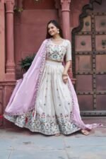 ZINORA Festival Embroidered Tissue Silk Lehenga Choli Set with Dupatta - Image 10