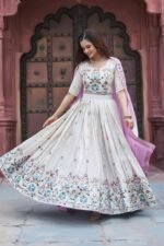 ZINORA Festival Embroidered Tissue Silk Lehenga Choli Set with Dupatta - Image 7