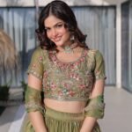 Olive Green Embroidered Lehenga Choli with Dupatta – Heavy Sequence Work Festival Wear