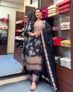 Zinora Women Pakistani Suit with Original Mirror Hand Work | Festive Party Wear Salwar Set with Dupatta - Image 4