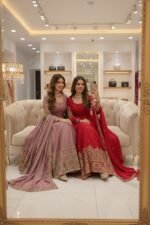 Premium Designer Red Gown Pant Dupatta Set – Fully Stitched Party Wear - Image 8