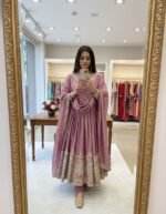 Premium Designer Red Gown Pant Dupatta Set – Fully Stitched Party Wear - Image 4