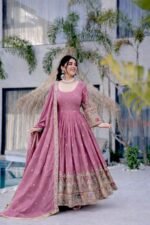 Premium Designer Red Gown Pant Dupatta Set – Fully Stitched Party Wear - Image 2