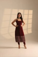 ZINORA Women Maroon Embroidered Kurta Set – Festive & Party Wear Ethnic Outfit