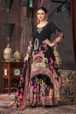 Zinora Designer Faux Georgette Digital Print Salwar Suit with Mirror Work Dupatta - Image 4