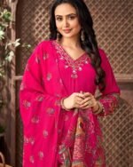 Zinora Designer Faux Georgette Digital Print Salwar Suit with Mirror Work Dupatta - Image 5