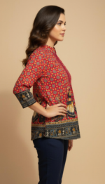 Zinora Geometric Print Women Multicolor Top - Image 5