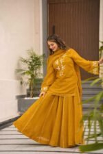 Zinora Premium Kurta Sharara Set for Women – Chiffon Gota Patti Festive & Party Wear - Image 7