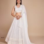 Zinora Designer White Lehenga Choli for Women – Heavy Georgette Embroidered Bridal & Festive Wear