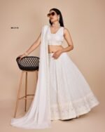 Zinora Designer White Lehenga Choli for Women – Heavy Georgette Embroidered Bridal & Festive Wear - Image 6