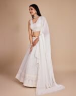 Zinora Designer White Lehenga Choli for Women – Heavy Georgette Embroidered Bridal & Festive Wear - Image 5