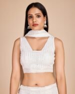 Zinora Designer White Lehenga Choli for Women – Heavy Georgette Embroidered Bridal & Festive Wear - Image 2