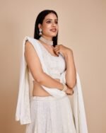Zinora Designer White Lehenga Choli for Women – Heavy Georgette Embroidered Bridal & Festive Wear - Image 3