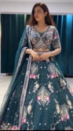 Zinora Designer Butterfly Net Lehenga for Women – 3.5 Meter Flare Sequins Embroidered Party & Wedding Wear - Image 8