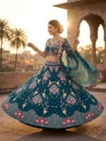 Zinora Designer Butterfly Net Lehenga for Women – 3.5 Meter Flare Sequins Embroidered Party & Wedding Wear