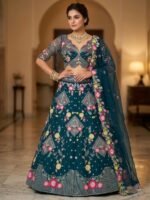 Zinora Designer Butterfly Net Lehenga for Women – 3.5 Meter Flare Sequins Embroidered Party & Wedding Wear - Image 6