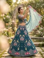 Zinora Designer Butterfly Net Lehenga for Women – 3.5 Meter Flare Sequins Embroidered Party & Wedding Wear - Image 7