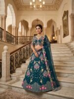 Zinora Designer Butterfly Net Lehenga for Women – 3.5 Meter Flare Sequins Embroidered Party & Wedding Wear - Image 4