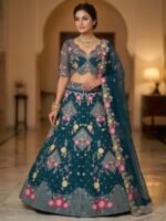 Zinora Designer Butterfly Net Lehenga for Women – 3.5 Meter Flare Sequins Embroidered Party & Wedding Wear - Image 5