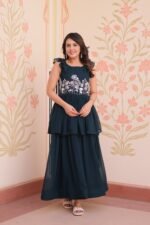Zinora Designer Embroidered Gown for Women – Faux Blooming Fabric | Party & Festive Wear - Image 3