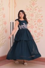 Zinora Designer Embroidered Gown for Women – Faux Blooming Fabric | Party & Festive Wear - Image 4