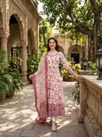 Zinora Premium Anarkali Set for Women – Georgette Embroidered Party Wear with Dupatta - Image 6