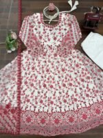 Zinora Premium Anarkali Set for Women – Georgette Embroidered Party Wear with Dupatta - Image 9