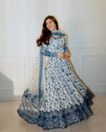 Zinora Premium Anarkali Set for Women – Georgette Embroidered Party Wear with Dupatta - Image 3