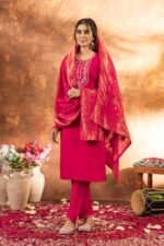 Zinora Marina Silk Kurta Set for Women – Embroidered Festive Wear with Dupatta - Image 2