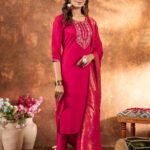 Zinora Marina Silk Kurta Set for Women – Embroidered Festive Wear with Dupatta