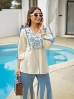 Zinora Women’s Heavy Rayon Co-Ord Set with Embroidery Work – Stylish Casual & Party Wear