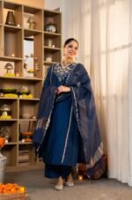 Zinora Pure Satori Silk Suit Set for Women – Embroidered Festive Wear with Banarasi Dupatta - Image 10