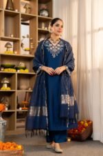 Zinora Pure Satori Silk Suit Set for Women – Embroidered Festive Wear with Banarasi Dupatta - Image 9
