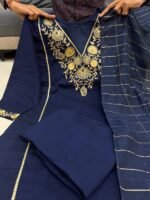 Zinora Pure Satori Silk Suit Set for Women – Embroidered Festive Wear with Banarasi Dupatta - Image 11