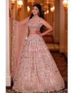 Zinora Real Mirror Embroidery Lehenga for Women – 4 Meter Flare Sequins Wedding & Festive Wear - Image 3