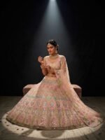 Zinora Real Mirror Embroidery Lehenga for Women – 4 Meter Flare Sequins Wedding & Festive Wear