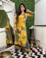 Zinora Women’s Rayon Cotton Co-Ord Set – Digital Print Kurti with Pant (Summer Wear)