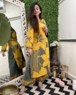 Zinora Women’s Rayon Cotton Co-Ord Set – Digital Print Kurti with Pant (Summer Wear) - Image 2