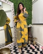 Zinora Women’s Rayon Cotton Co-Ord Set – Digital Print Kurti with Pant (Summer Wear) - Image 6