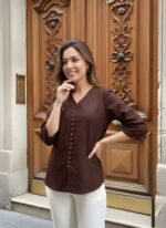 Zinora Women’s Cotton Tunic Top – Solid Casual Wear - Image 3